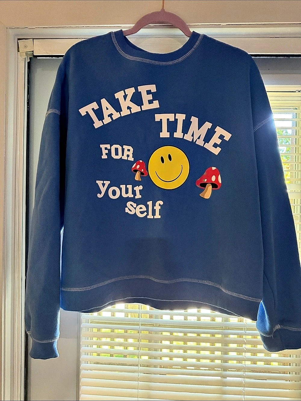 Edikted Blue Graphic Sweatshirt